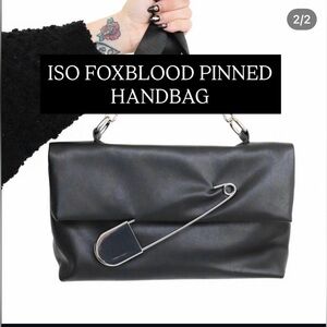 ISO Black Foxblood Pinned Handbag